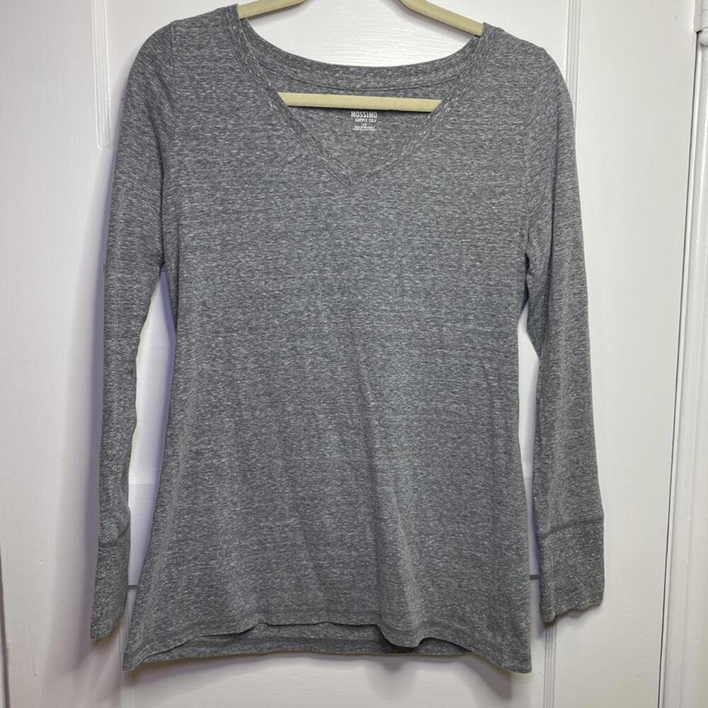 Missimo Long Sleeve Gray Top Womens Large Layering Basic Cozy Grunge Classic